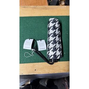Coach Compact Umbrella Black White Houndstooth New With Tags